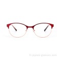 Fashion Matte Two Color Metal Spring Hinge Ladies Frames Optical Frames Eyewear